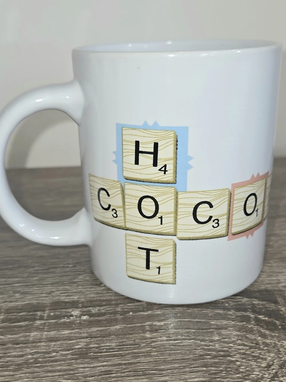 Coffee Mug Scrabble Crossword Ceramic Tea Hot Cocoa 2005 PLEASE READ.